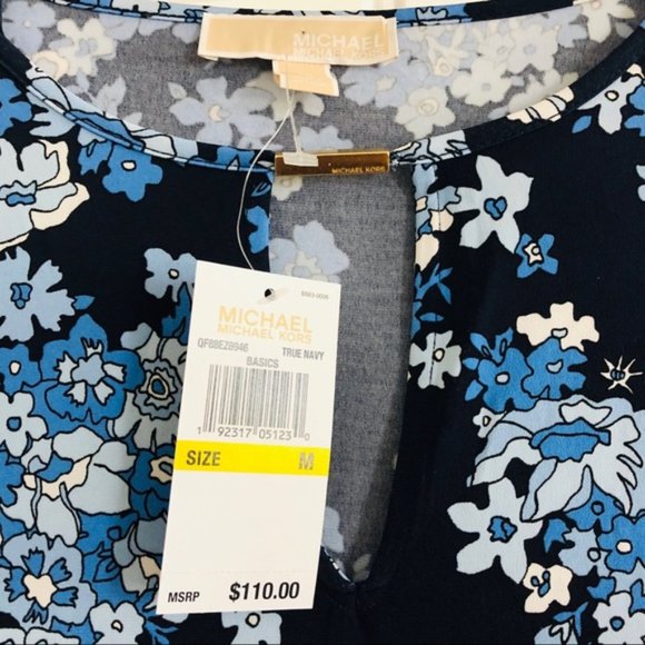 Michael Kors Midi Dress Floral Long Sleeve Size M, NWT $110.00 - Picture 8 of 9